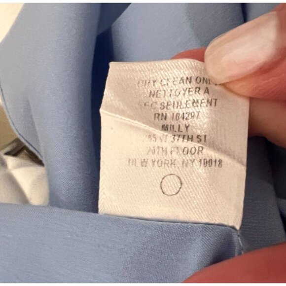 MILLY Off The Shoulder Blue Poplin Top - Size S - Picture 5 of 7